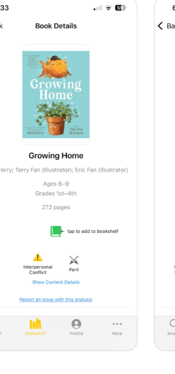 Next Page book details screen